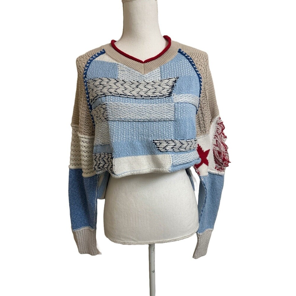 BDG Women's S Johnny Patchwork Pullover Sweater Small Urban Outfitters